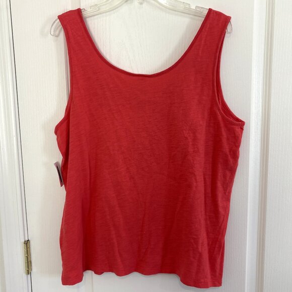 Old Navy Slub Knit Button Front Tank Top Sleeveless Coral Size XL NEW - Picture 3 of 5